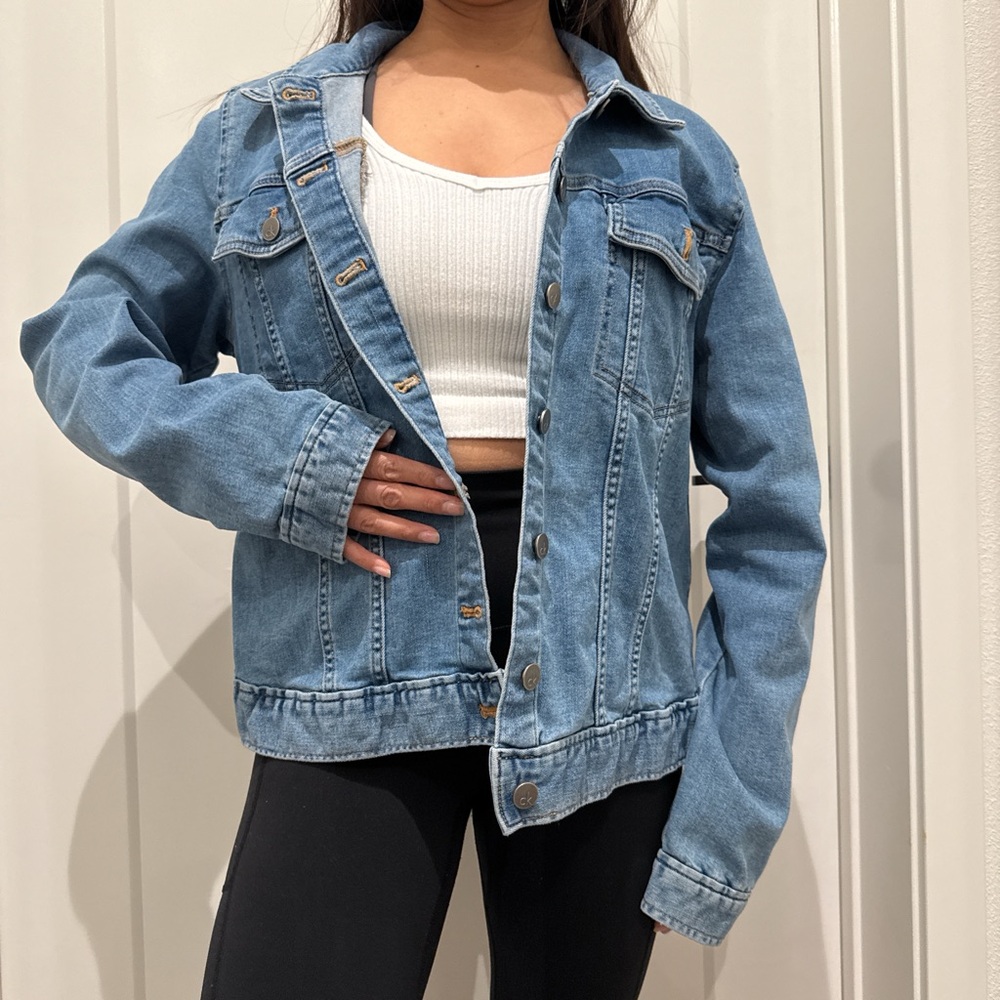 Denim Jacket with Button Details
